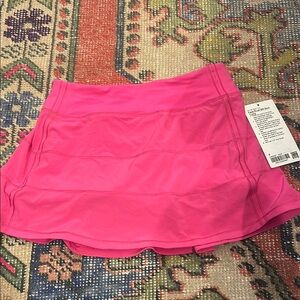 Bright Pink Sports Skort lululemon pace rival MR skirt